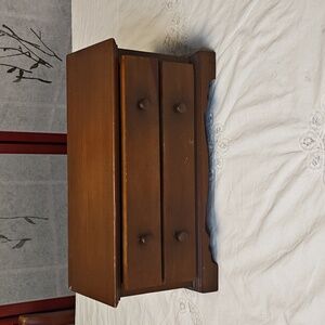 Antique Salesman Sample Wooden 2-Drawer Chest